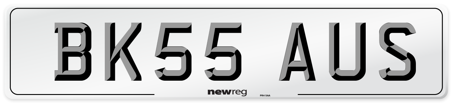 BK55 AUS Number Plate from New Reg